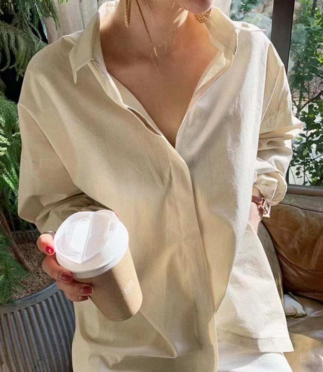 chic early autumn new style simple design fashion versatile shirt top