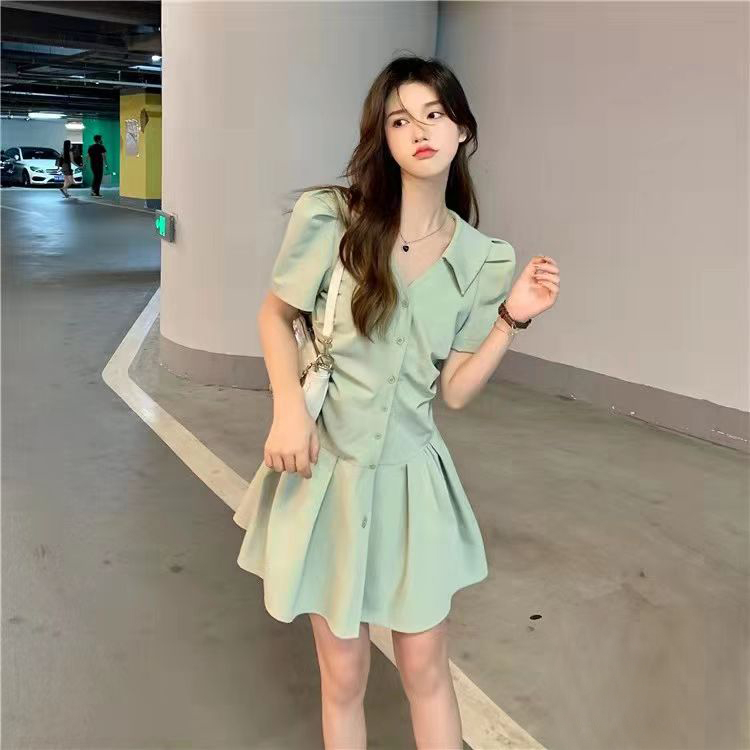 辣妹裙子2024新款女設計感小眾法式polo襯衫裙高級感連衣裙女夏季