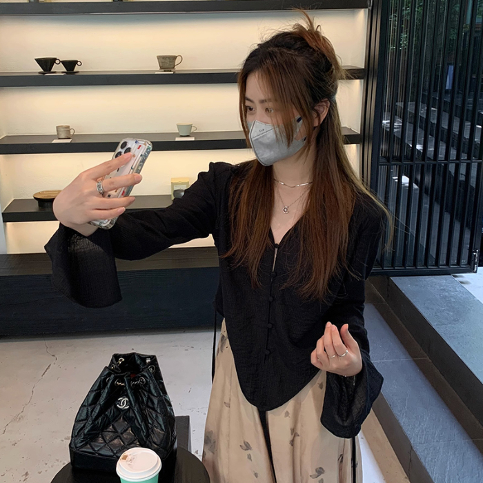 Official Photo Sun Protection Shirt Women's Cool Shirt Women's Design Niche New Chinese Style Slim Air Conditioning Shirt
