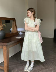 Real shot!  ~Little Flying Sleeve Dress Female Sweet Dopamine Temperament Fairy Slim Skirt