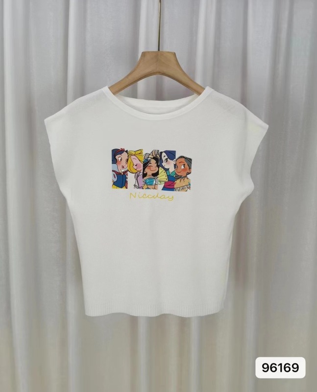 Summer new design energetic girly cartoon princess printed versatile vest