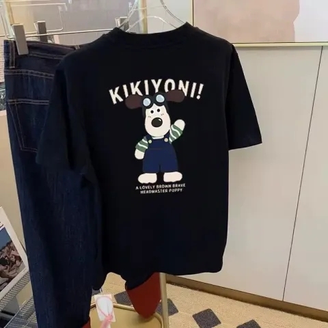 200g 100% cotton high-density silo spinning high-end design pure cotton T-shirt women's large size Hong Kong style summer
