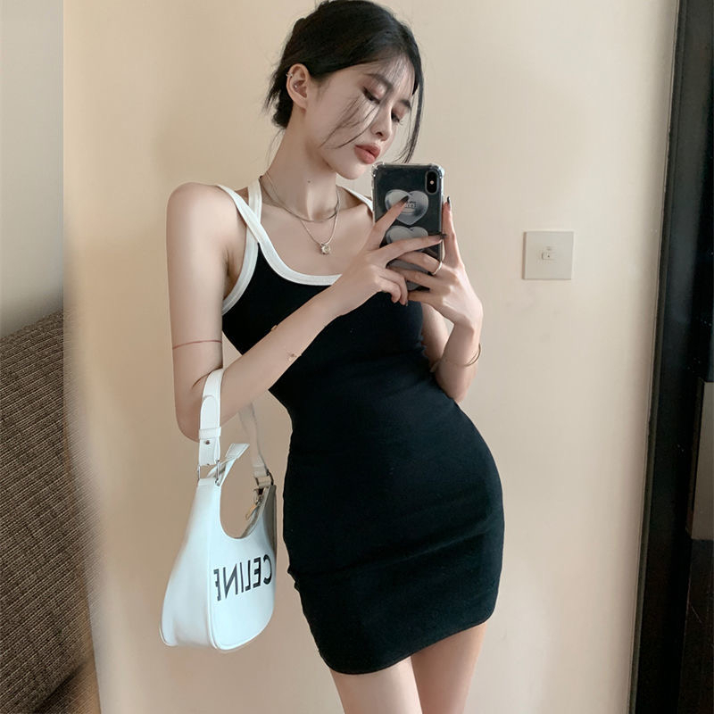經典款巨顯瘦休閒背心吊帶連衣裙女2024小個子性感修身辣妹短裙子