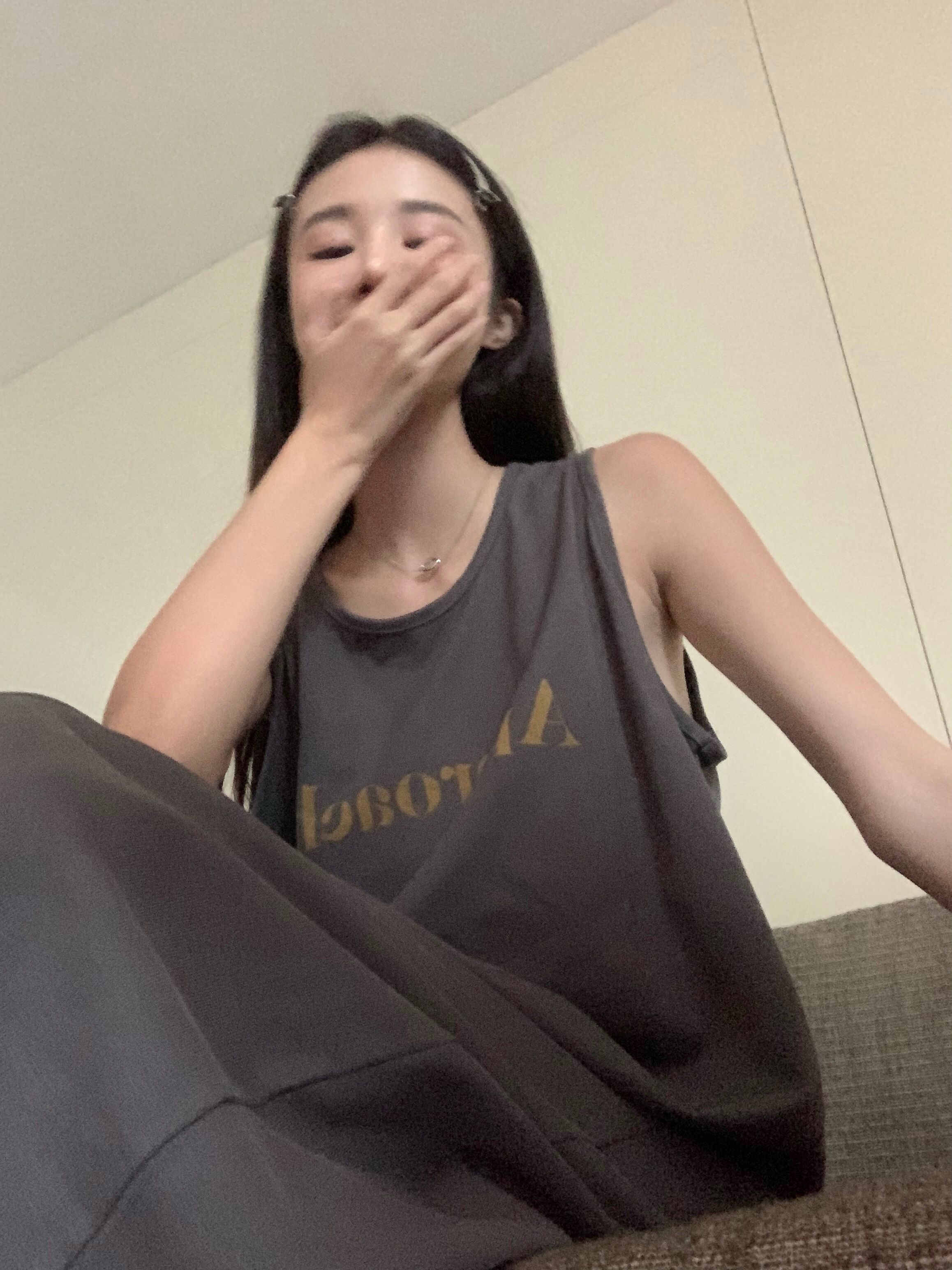 實拍寬鬆顯瘦慵懶休閒印花背心連衣裙