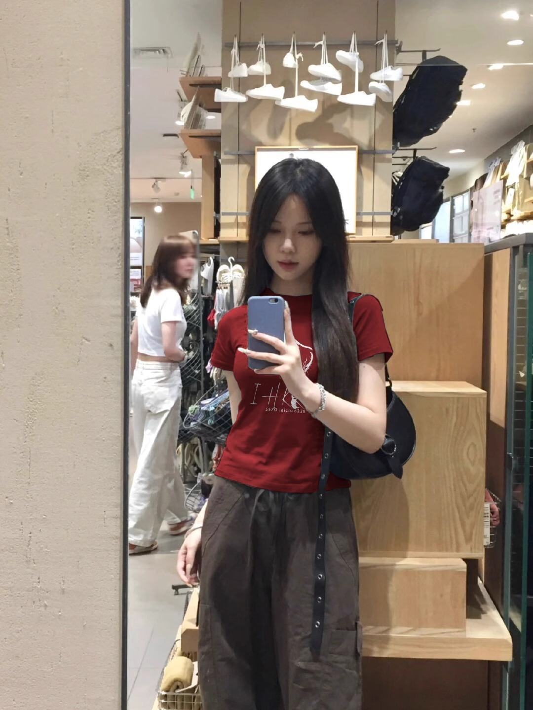 純棉210克40支奧代爾帶彈力直播品質前 印花修身短袖t恤女