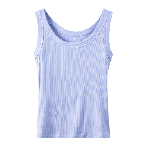 Threaded camisole women's wide shoulder strap summer bottoming shirt