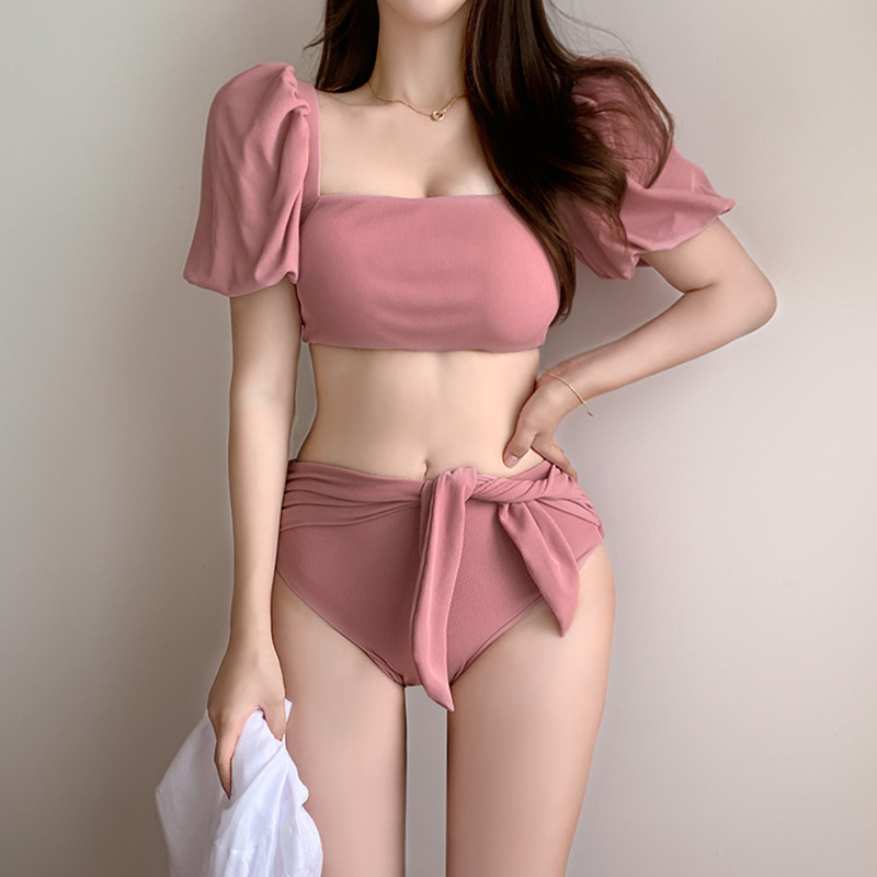 Korean swimsuit women's split sexy fungus bikini triangle high-waisted pants new hot spring swimwear bikini