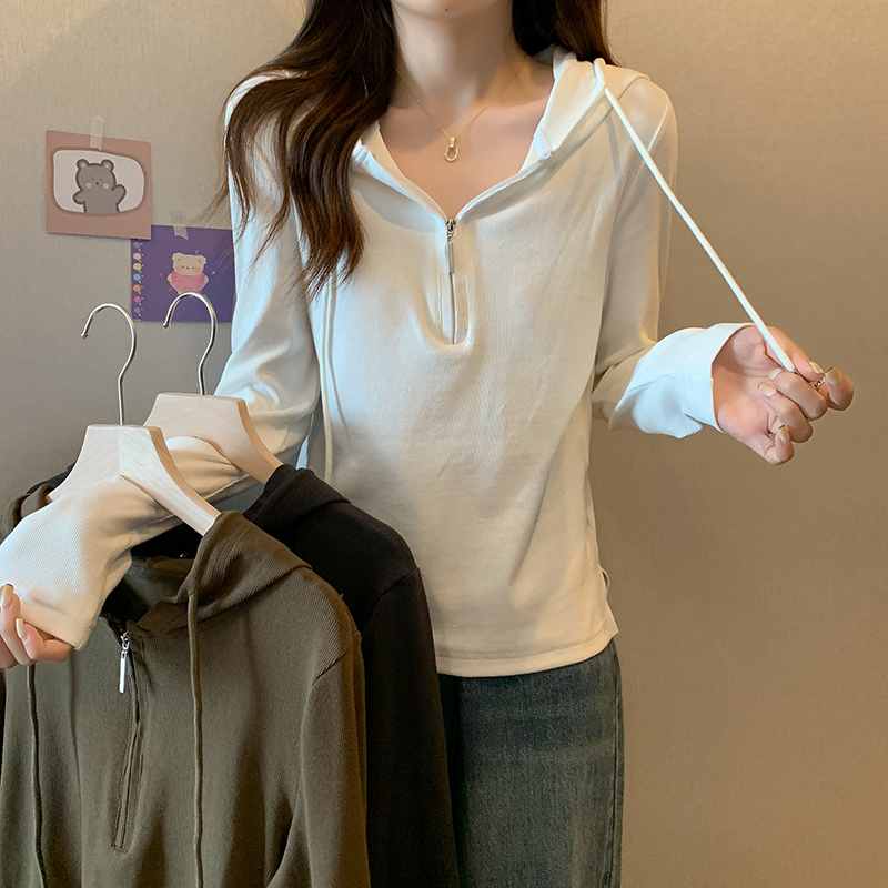 Real shot 2024 spring Korean version loose 250g solid color bottoming shirt printed large size long-sleeved T-shirt for women