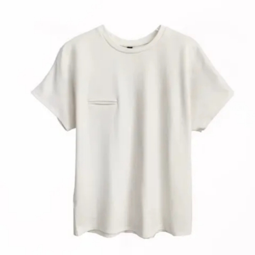 92棉/8氨纶夏季t恤女短袖宽松休闲大版高级设计感独特别致上衣