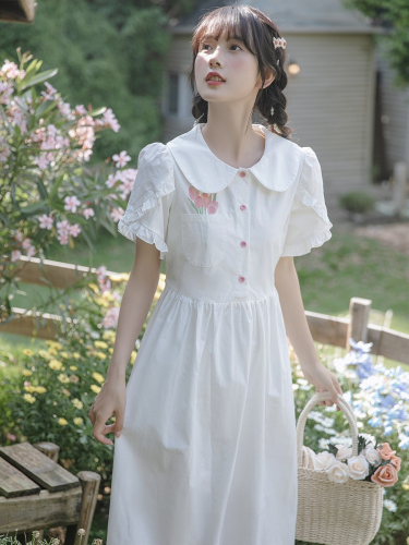 Literary retro fairy skirt super fairy sweet dress female summer 2024 new student chiffon long skirt