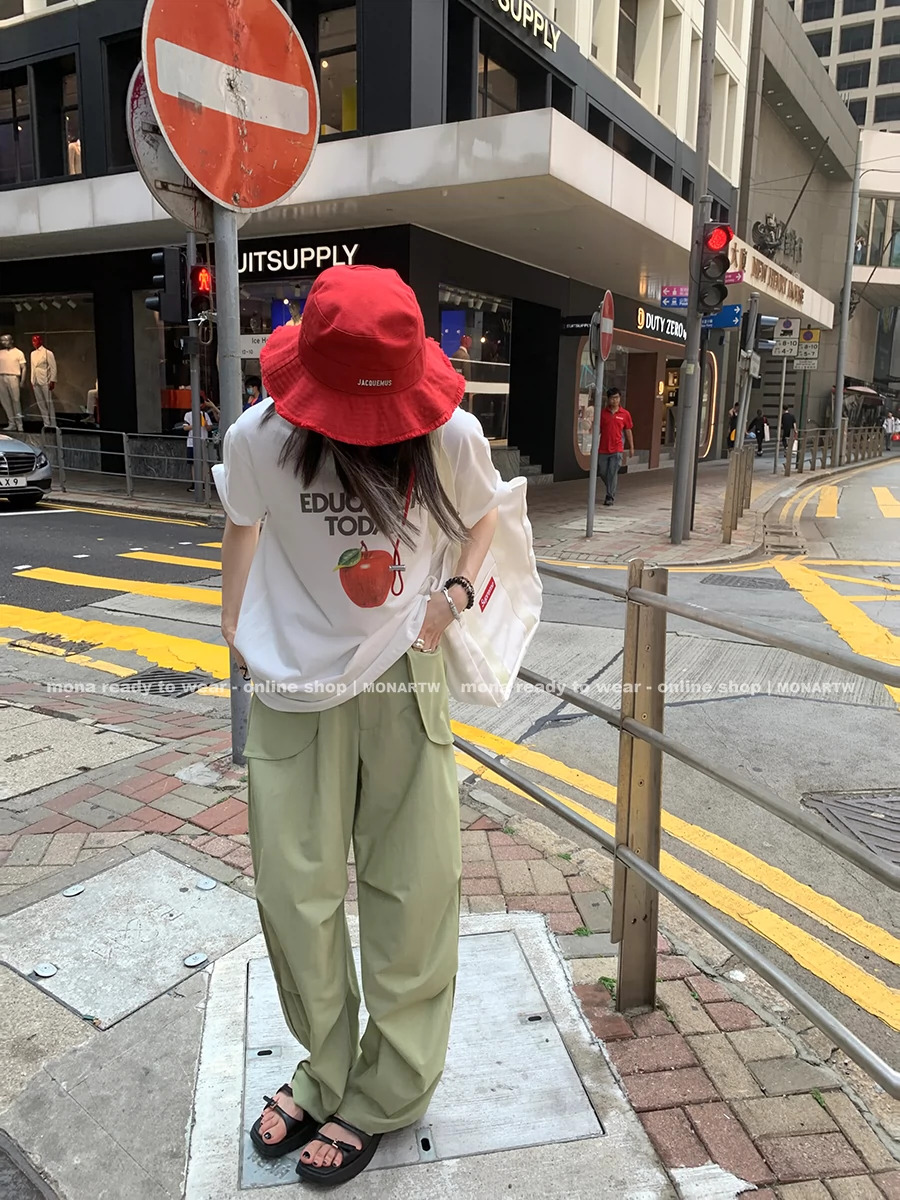 官圖 重磅/精梳純棉 後包領 有縫邊 S-XXXL 夏裝短袖T恤女