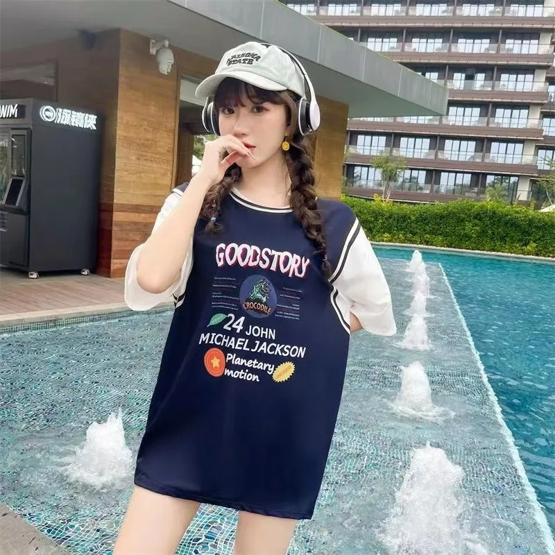 2024 new cover-up swimsuit for female summer students conservative slimming belly-covering Korean ins three-piece hot spring swimsuit