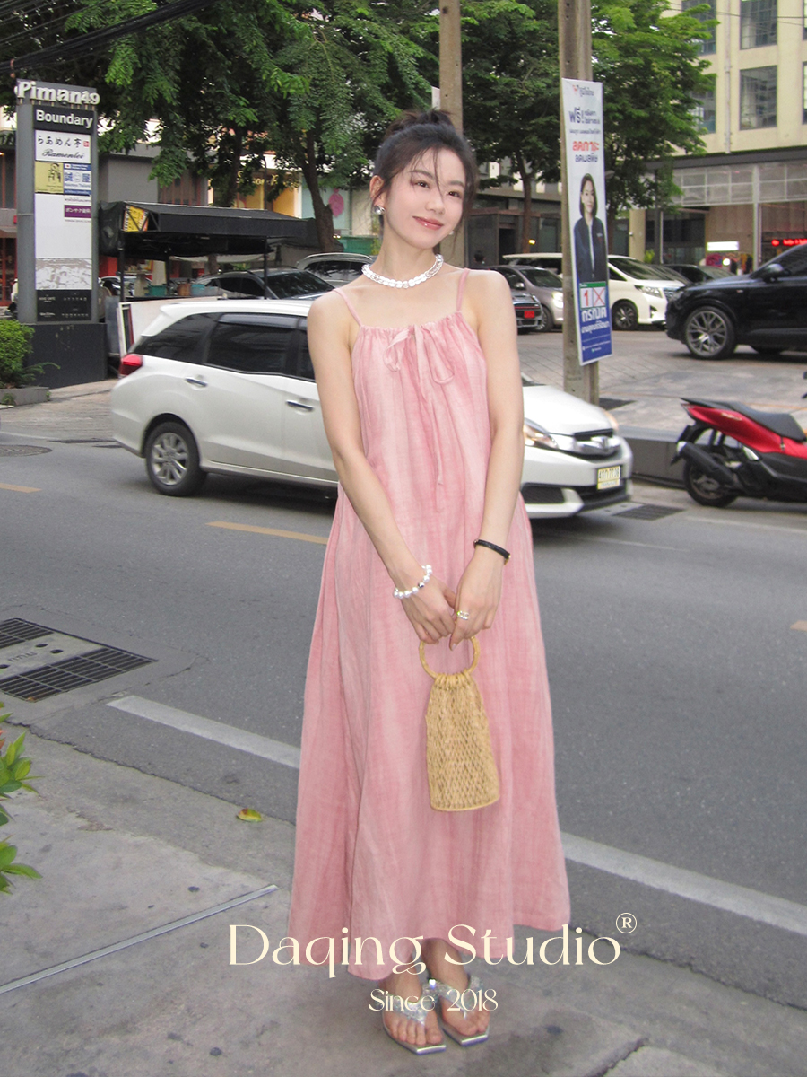 Xu Daqing Xiaguo high-definition gold label series, linen frying process, large-capacity cool-feeling suspender skirt