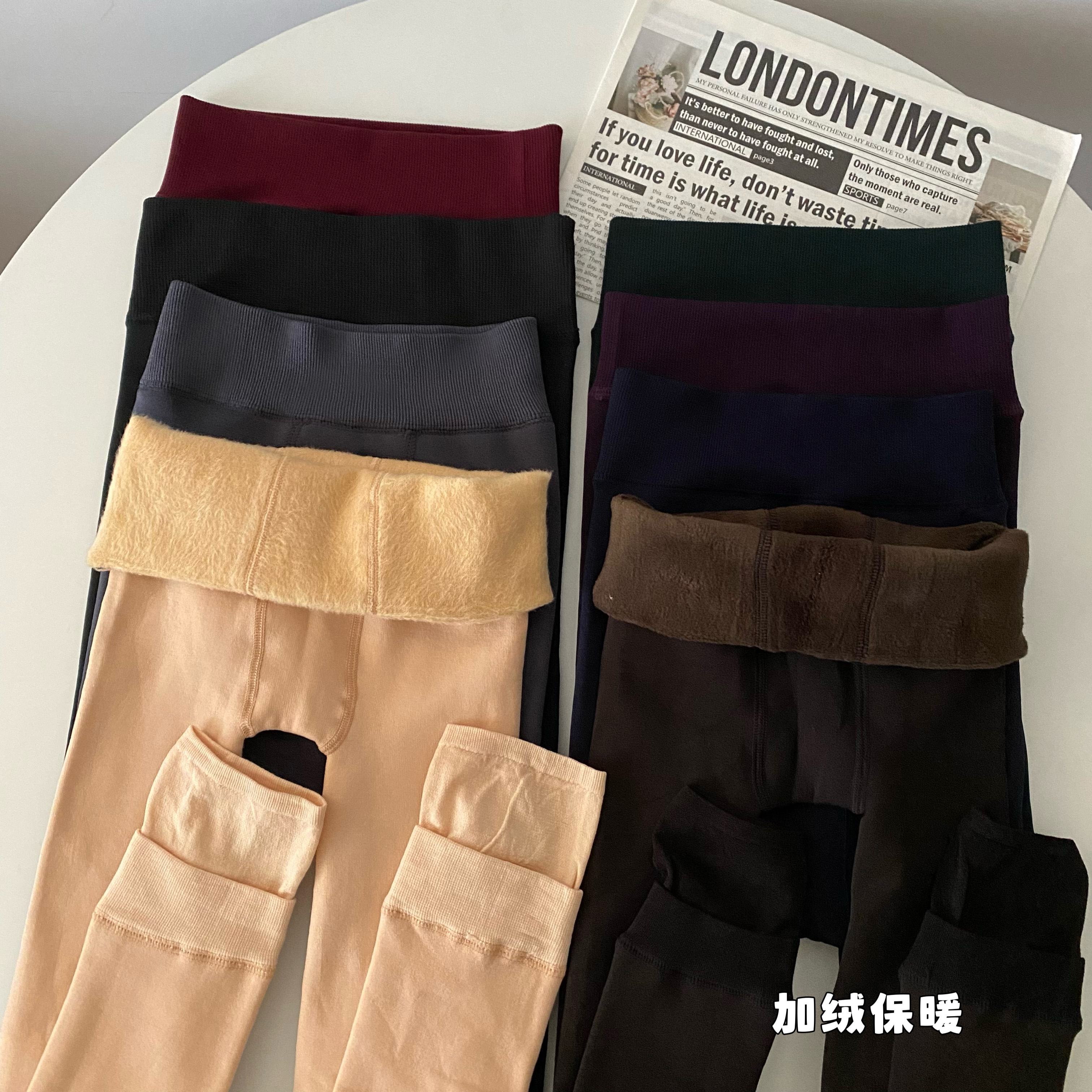 實拍保暖打底褲襪加厚加絨顯瘦美腿連體襪外穿九分褲襪踩腳襪