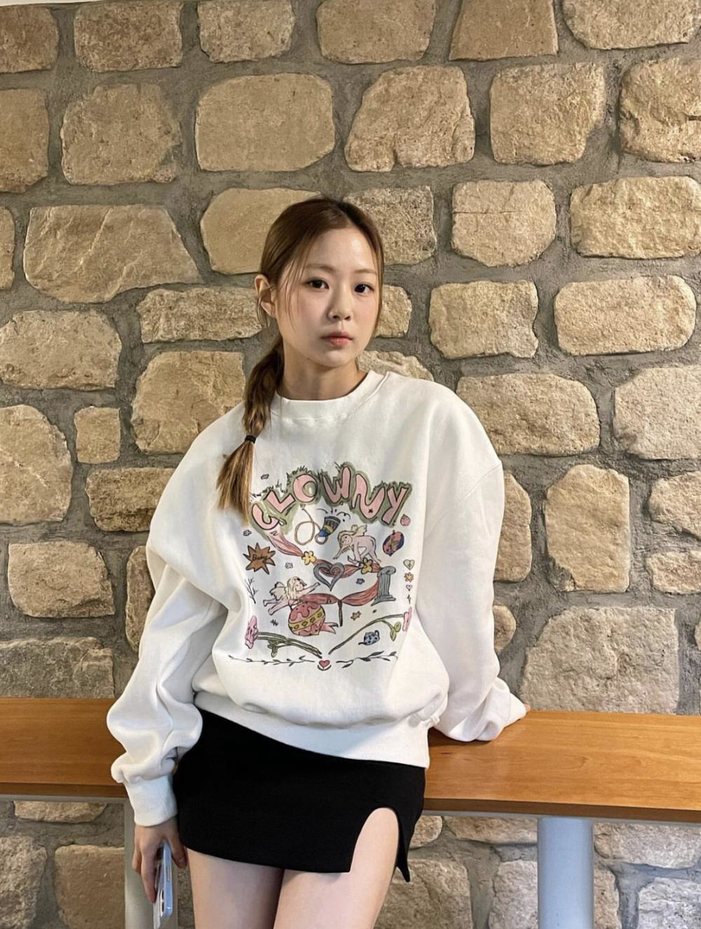 Official photo Chinese cotton composite thin 310g/plus velvet 410g autumn and winter sweatshirt for women with printed loose large size