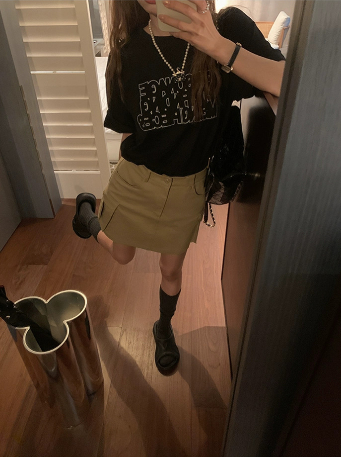 官圖 重磅/精梳純棉 後包領 有縫邊 S-XXXL 夏裝短袖T恤女