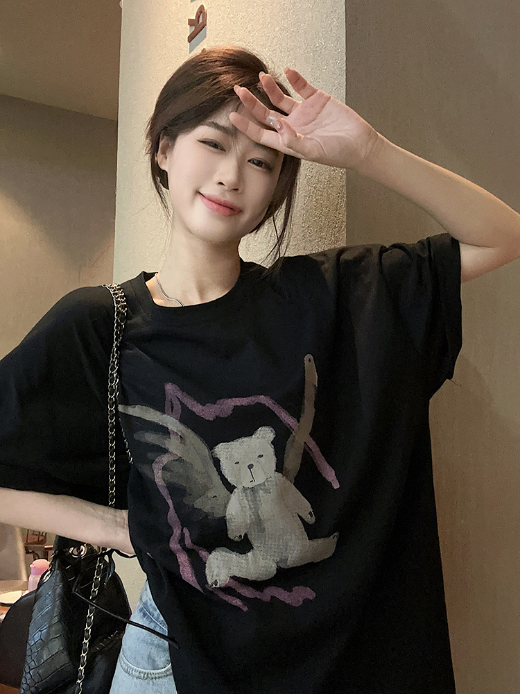 原創~實拍~印花純棉短袖T恤女印花半袖上衣