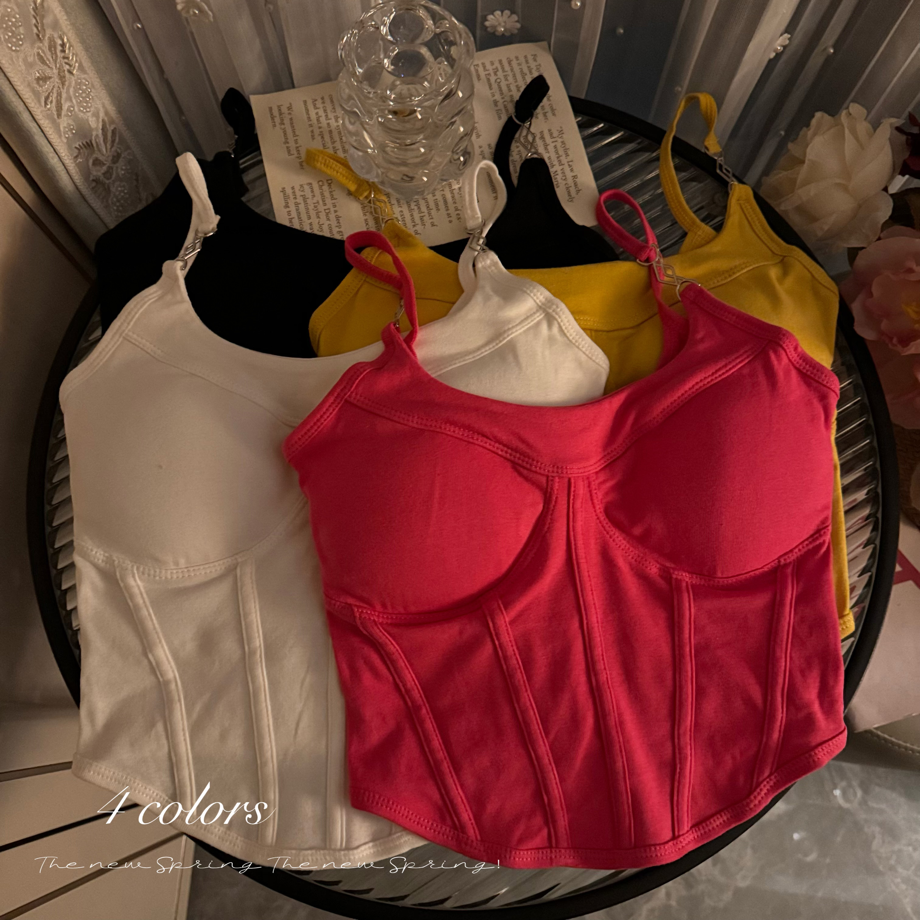 實拍 春夏季個性設計性感辣妹修身短款外穿吊帶背心女