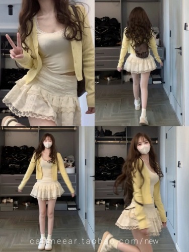 CallmeEar//Oxygen Girl Korean simple short sweater women's early spring long-sleeved cardigan