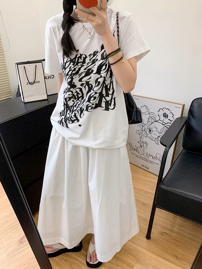 官圖 重磅/精梳純棉 後包領 有縫邊 S-XXXL 夏裝短袖T恤女
