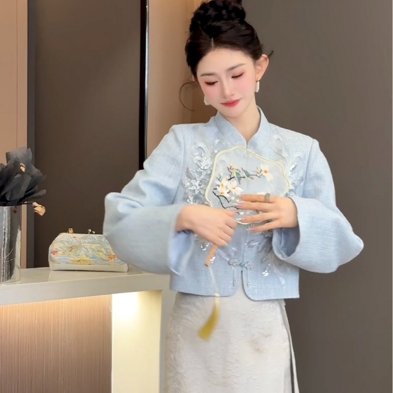 Zhou Zongmenghualu top and skirt pre-C4TZ0477A temperament light luxury new Chinese style retro Chinese style