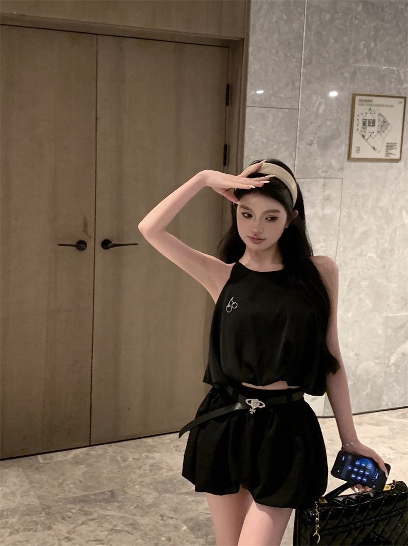Real photos of chill A-line pleated culottes/bud tops