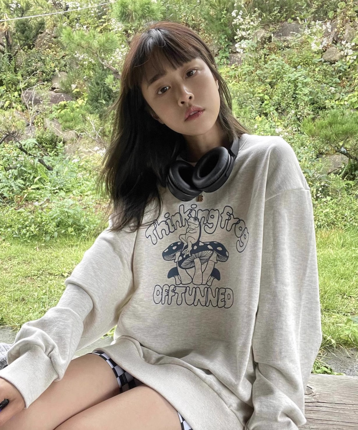 Official photo Chinese cotton composite thin 310g/plus velvet 410g autumn and winter sweatshirt for women with printed loose large size