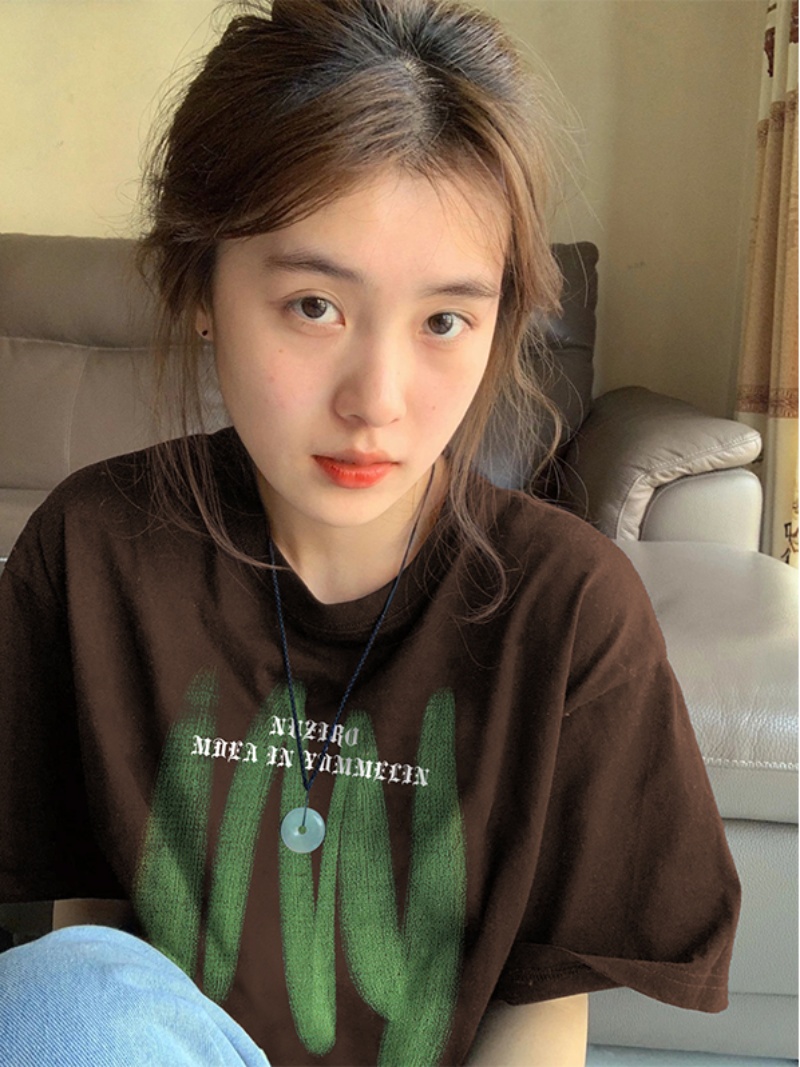 官圖 重磅/精梳純棉 後包領 有縫邊 S-XXXL 夏裝短袖T恤女