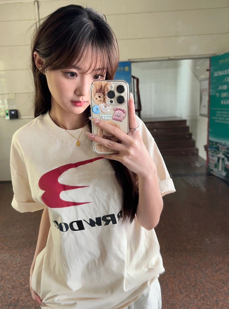 官圖 重磅/精梳純棉 後包領 有縫邊 S-XXXL 夏裝短袖T恤女