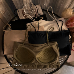 Boudoir photoshoot lace-free underwear for women, spring season, camisole-style undershirts, short-length base bras, tops for layering