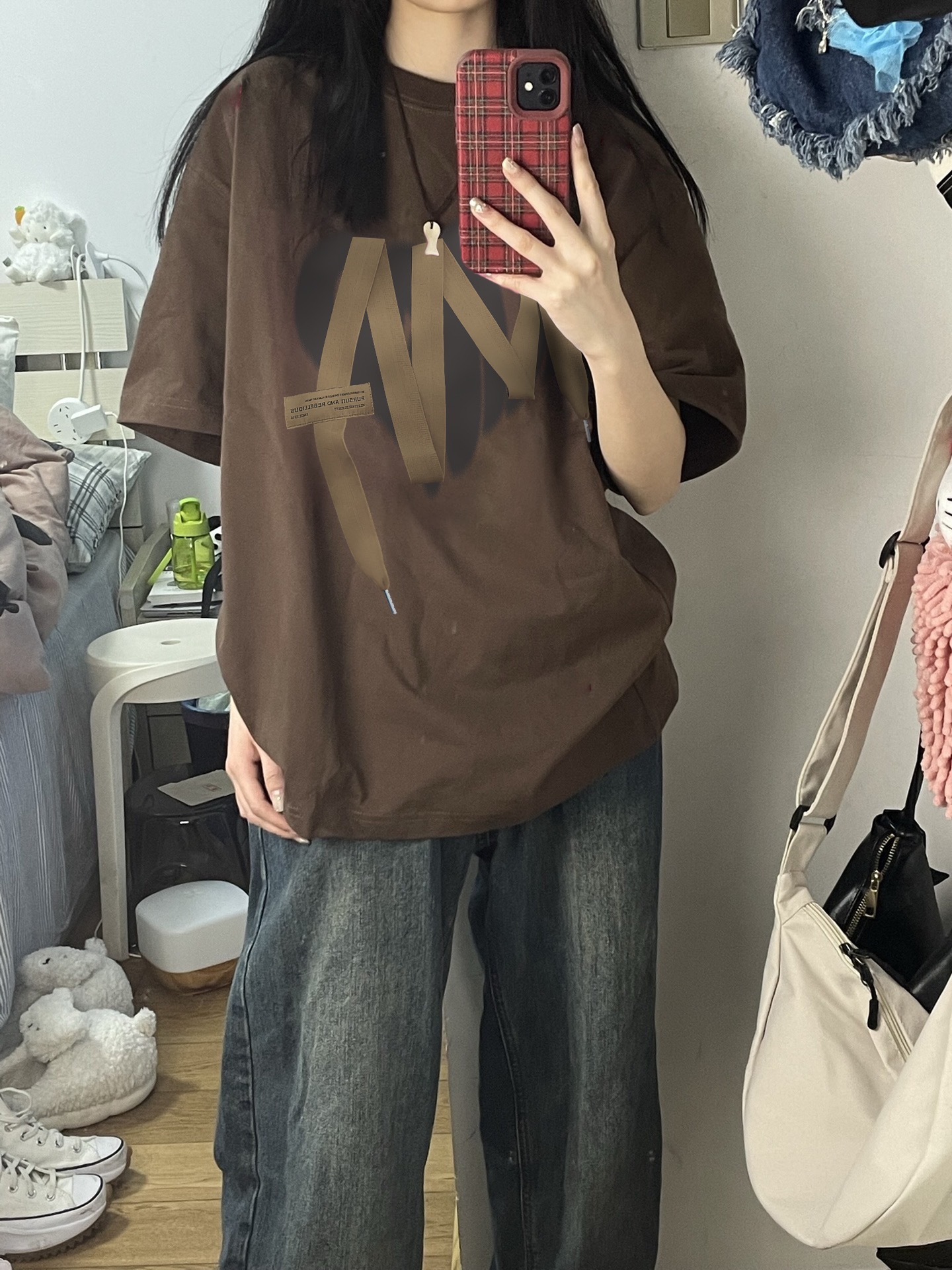 官圖 重磅/精梳純棉 後包領 有縫邊 S-XXXL 夏裝短袖T恤女