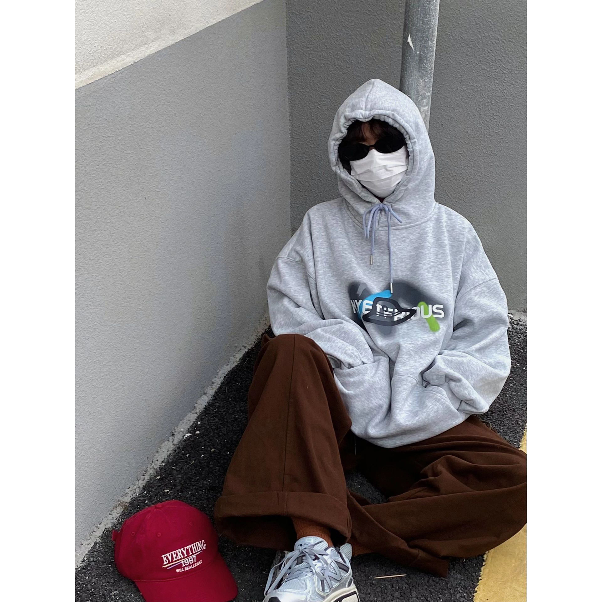 官圖華棉複合薄款310克/加絨410克秋冬裝衛衣女印花