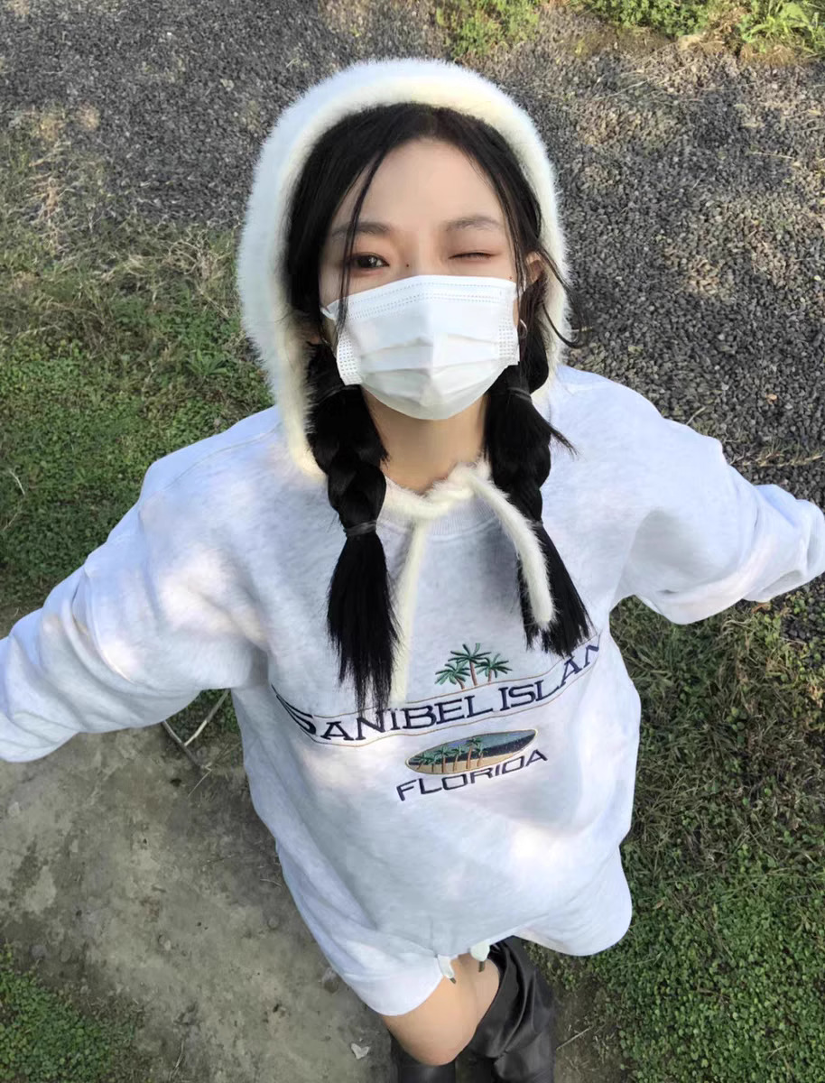 官圖 華棉複合薄款310克/加絨410克 秋冬裝衛衣女印花寬鬆大碼