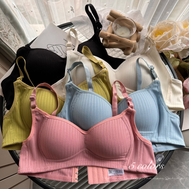 實拍日系性感簡約百搭聚攏無鋼圈文胸少女胸罩收副乳內衣