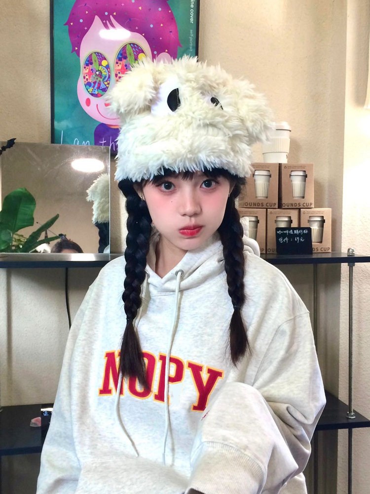 官圖華棉複合薄款310克/加絨410克秋冬裝衛衣女印花