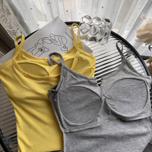 Real shot of American sexy hottie punk printed camisole with sleeveless outer short top for women