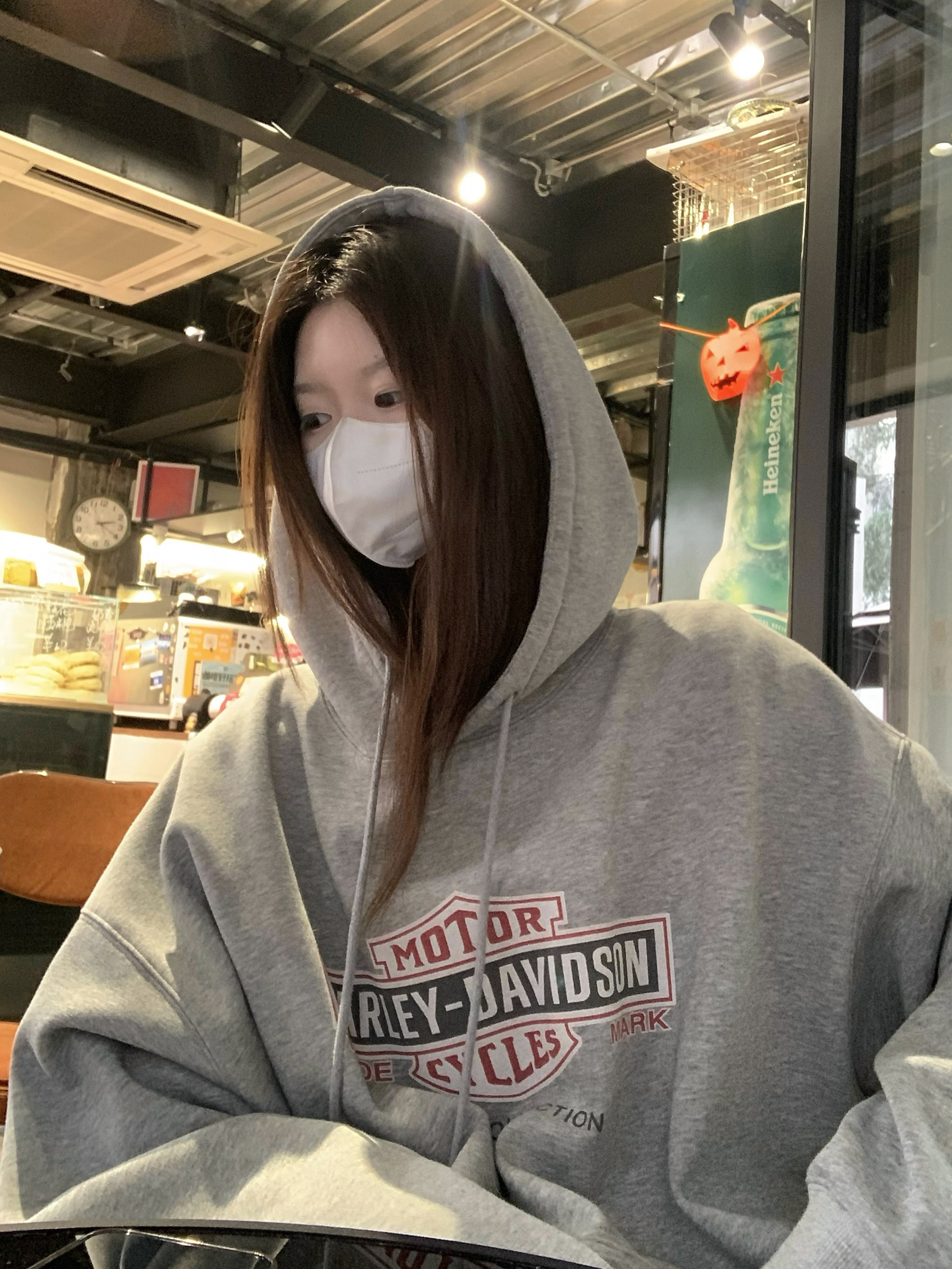 官圖華棉複合薄款310克/加絨410克秋冬裝衛衣女印花