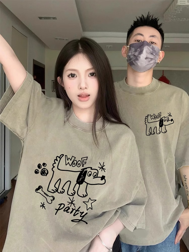 不一樣超火情侶裝短袖夏裝2024新款特別的disoo高級感潮牌網紅t恤