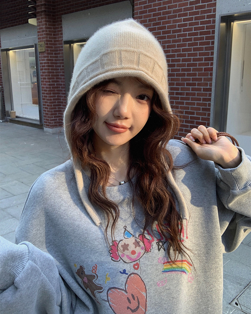 官圖 華棉複合薄款310克/加絨410克 秋冬裝衛衣女印花寬鬆大碼