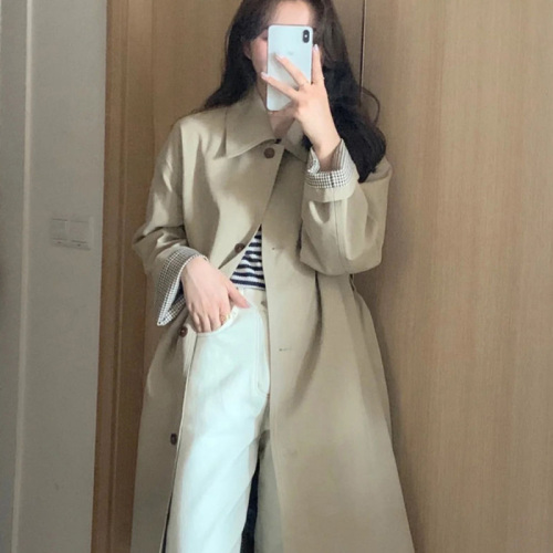 Quality inspector's picture 2024 new popular temperament windbreaker coat for women spring and autumn high-end coat mid-length