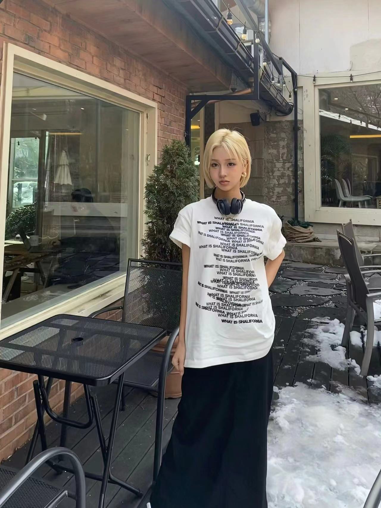 高質量純棉220克精梳緊密手感好直播品質前印花短袖t恤女