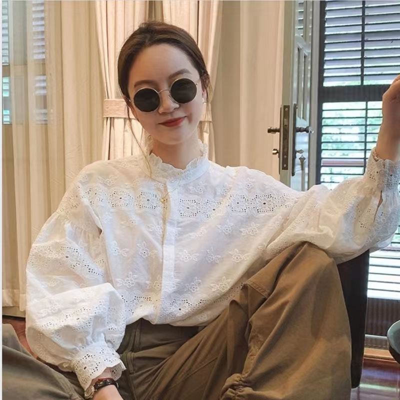 歐洲站新款減齡漂亮洋氣上衣設計感小眾長袖襯衫女裝春季