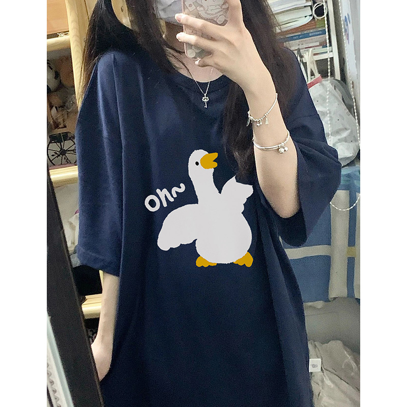 高質量純棉220克精梳緊密手感好直播品質前印花短袖t恤女
