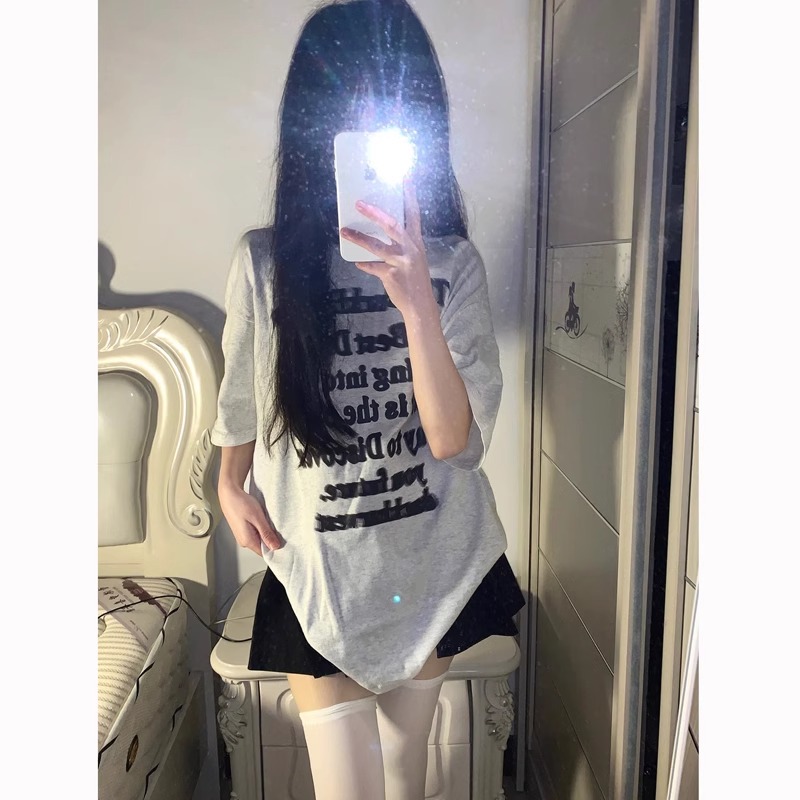 高質量純棉220克精梳緊密手感好直播品質前印花短袖t恤女