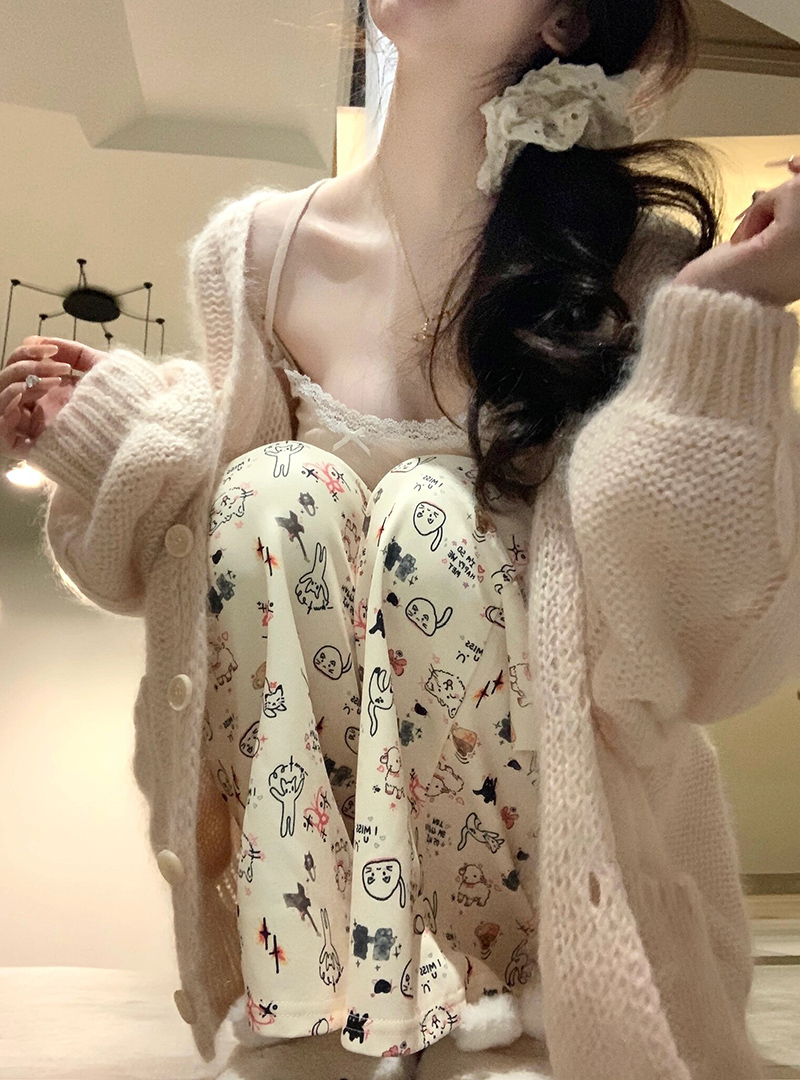 小紅書番茄鍋公主塗鴉美式高街復古垂感休閒褲女顯瘦百搭長褲