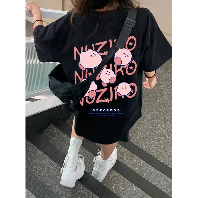 高質量純棉220克精梳緊密手感好直播品質前後印花短袖t恤女