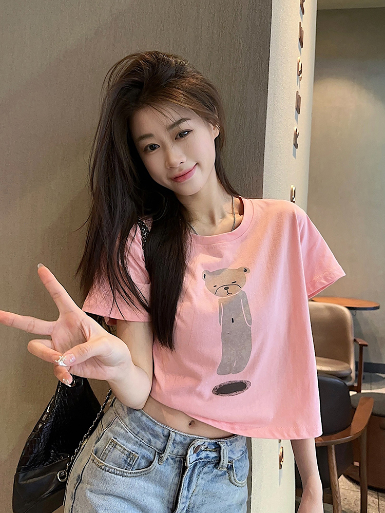 原創~實拍~正肩純棉短袖T恤女印花短上衣