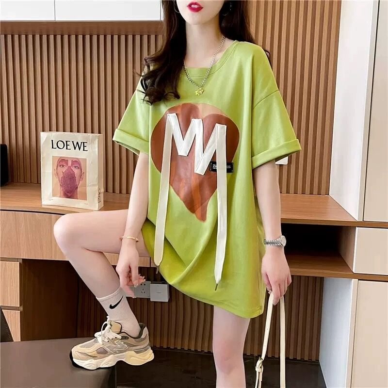 質量/環定紡純棉/後包領/寬鬆設計感重工短袖T恤女