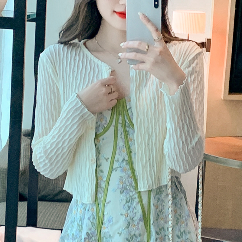 Small shawl jacket for women 2024 spring and summer new versatile lace sunscreen ultra-thin short outer cardigan has been shipped