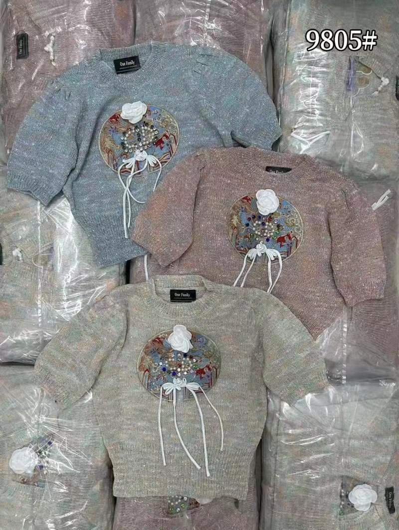 新中式刺繡國風短袖T恤女春夏小個子設計感氣質百搭上衣